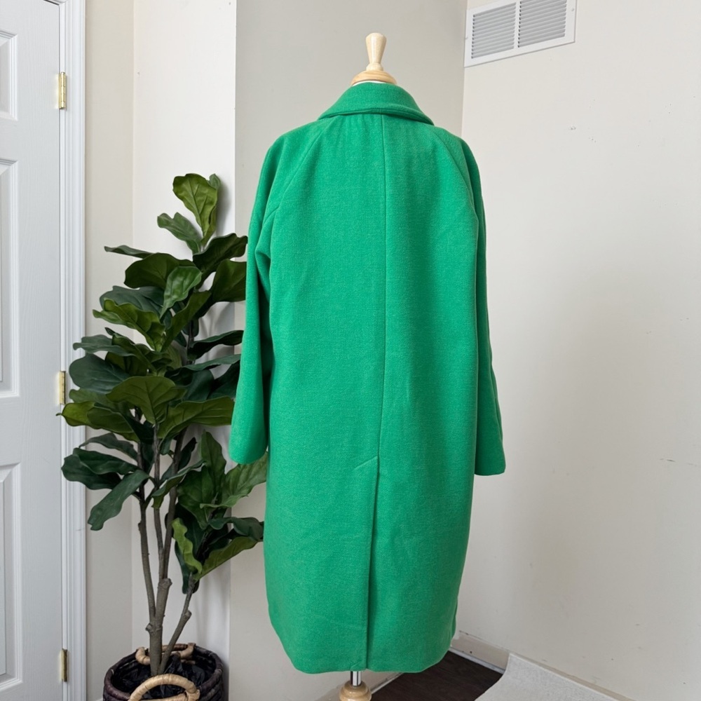 Green Single-Button Long Coat - Picture 13 of 16